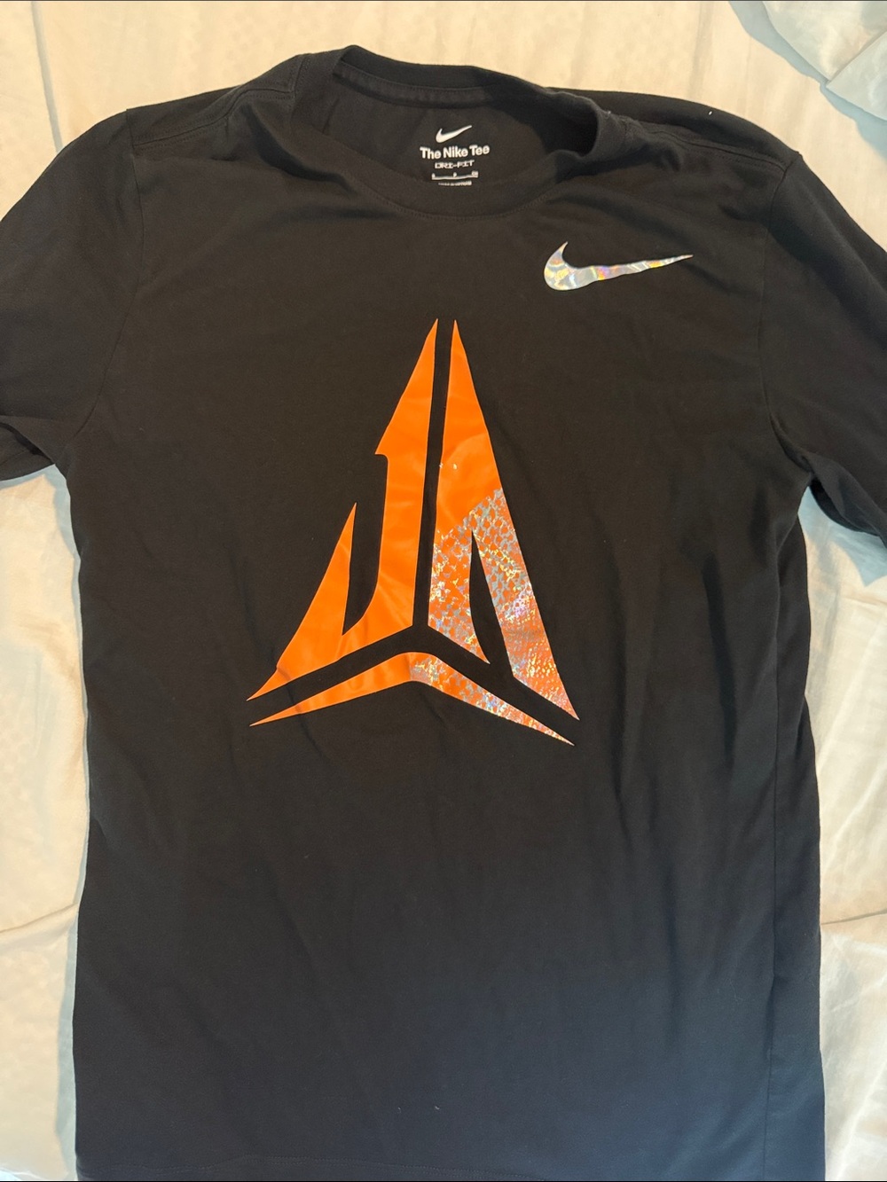 Nike Men’s Black Short-Sleeve Tee with Orange Graphic